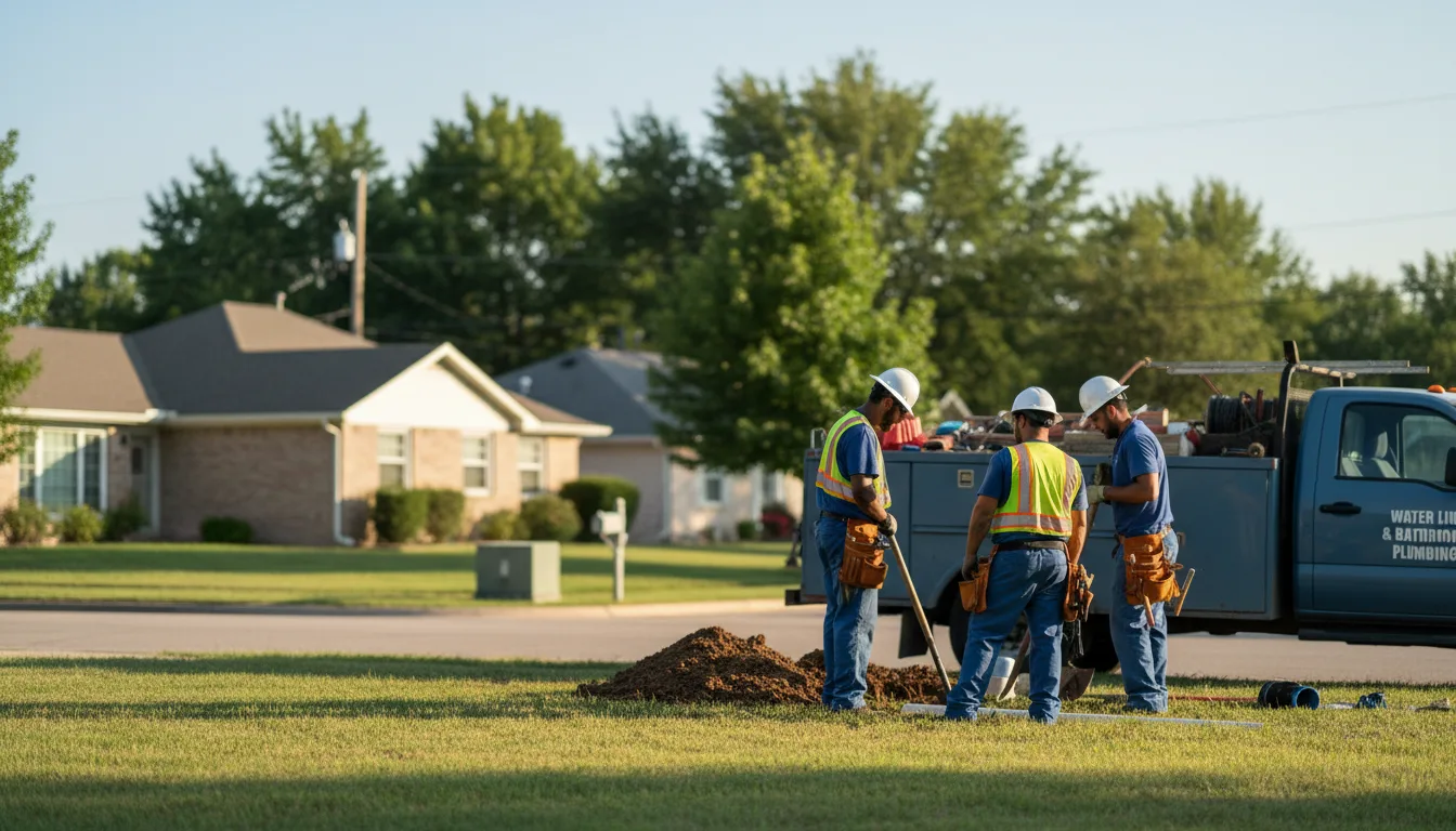 Residential water line and bathroom plumbing service in Andrew, IA